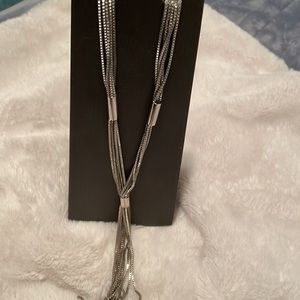 Silver coloured box chain necklace